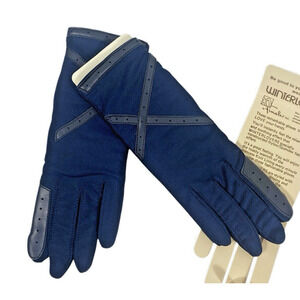 Vintage Driving Gloves Womens One Size Fits Navy Blue Winterlovers Finale NEW